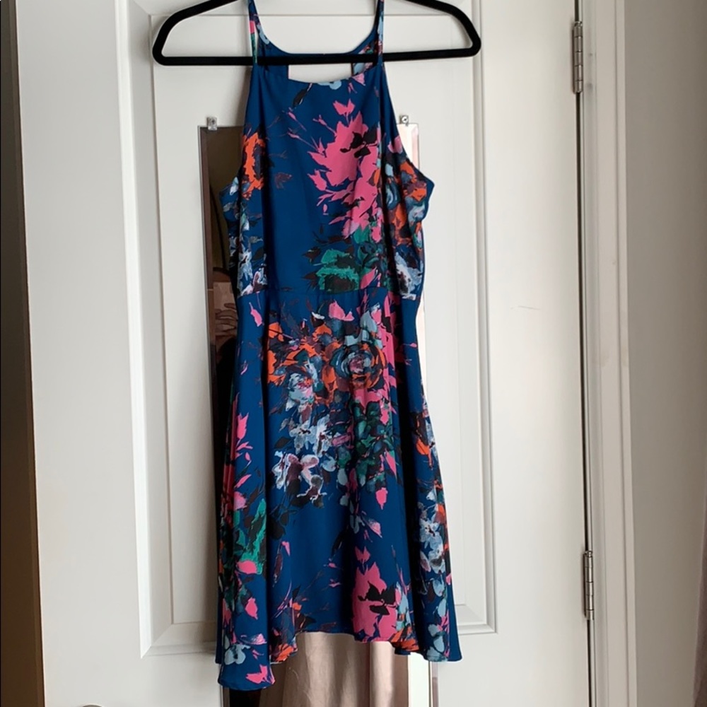 AQUA Blue Floral Dress
